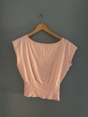 Pacsun off-the-shoulder ciniched waist pink short sleeve